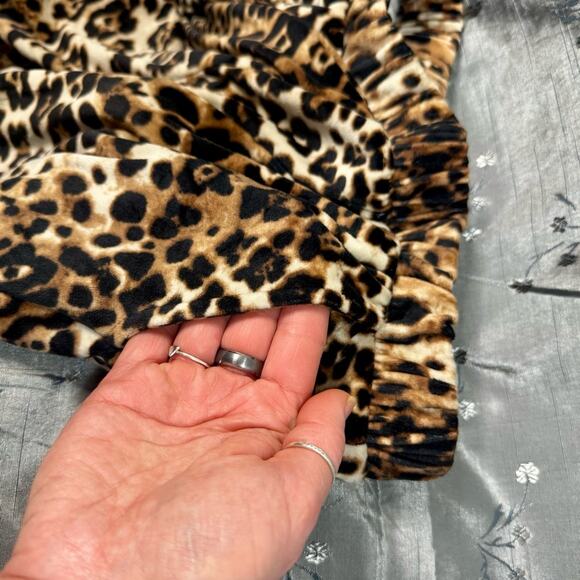 Y2K Velour Leopard Long Sleeve Pullover Jogger Track Suit Animal Girls 11-13 - Picture 5 of 7